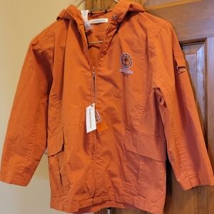 NWT Boy's MINIMAN Waihi Beach Orange Coated Cotton Hooded Zip Jacket France Sz 8